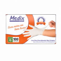 Imagem de LUVA PROCEDIM LATEX COM PO TAM G 100UN MEDIX